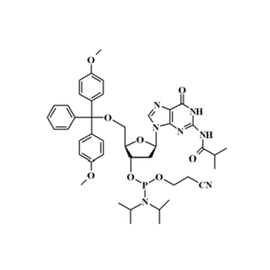 5'-O-(4,4-二甲氧基三苯甲基)-N-異丁酰基-2'-脫氧鳥苷-3'-(2-氰基乙基-N,N-二異丙基)亞磷酰胺