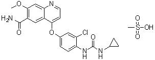 CAS 登錄號(hào)：857890-39-2, 樂(lè)伐替尼甲磺酸鹽