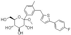 CAS 登錄號(hào)：1030825-21-8, 甲基 1-C-[3-[[5-(4-氟苯基)-2-噻吩基]甲基]-4-甲基苯基]-D-吡喃葡萄糖苷