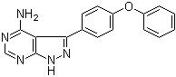 CAS 登錄號(hào)：330786-24-8, 3-(4-苯氧基苯基)-1H-吡唑并[3,4-d]嘧啶-4-胺