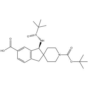 (S)-1'-(tert-butoxycarbonyl)-1-(((R)-tert-butylsulfinyl)amino)-1,3-dihydrospiro[indene-2,4'-piperidine]-6-carboxylic acid