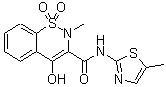 CAS 登錄號：71125-38-7, 美洛昔康, 4-羥基-2-甲基-N-(5-甲基-2-噻唑)-2H-1,2-苯并噻嗪-3-甲酰胺 1,1-二氧化物