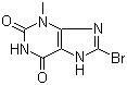 CAS 登錄號：93703-24-3, 8-溴-3-甲基-3,7-二氫嘌呤-2,6-二酮, 8-溴-3-甲基黃嘌呤