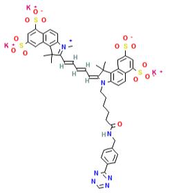 水溶性Cy5.5四嗪，sulfo-Cyanine5.5 tetrazine