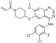 CAS 登錄號：1092364-38-9, 1-[4-[[4-[(3,4-二氯-2-氟苯基)氨基]-7-甲氧基-6-喹唑啉基]氧基]-1-哌啶基]-2-丙烯-1-酮