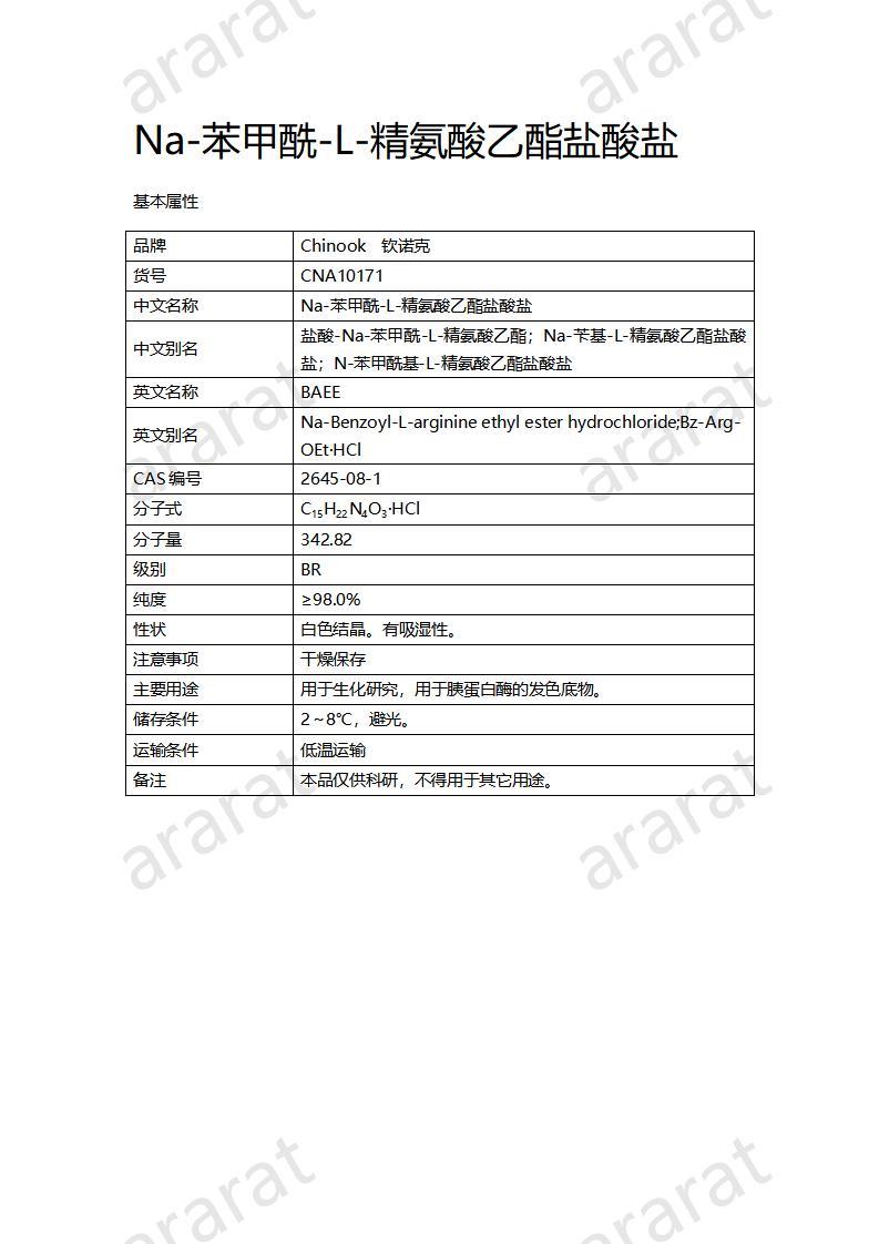 CNA10171 Na-苯甲酰-L-精氨酸乙酯鹽酸鹽_01.jpg