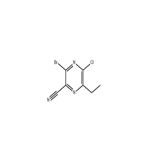 3-溴-5-氯-6-乙基吡嗪-2-甲腈
