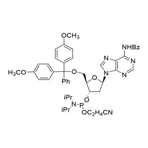 5'-O-(4,4'-二甲氧基三苯基)-N6-苯甲?；?2'-脫氧腺苷-3'-(2-氰乙基-N,N-二異丙基)亞磷酰胺