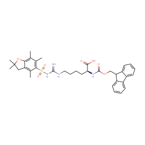 Fmoc-HomoArg(Pbf)-OH，N-芴甲氧羰基-N'-(2,2,4,6,7-五甲基二氫苯并呋喃-5-磺酰基)-L-高精氨酸