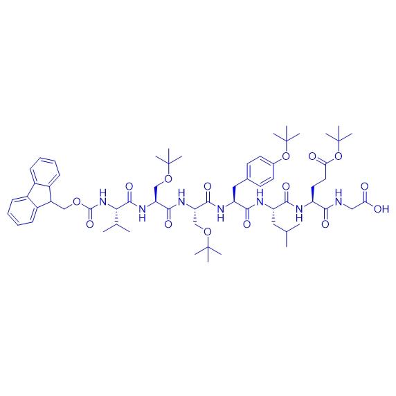 Fmoc-Val-Ser(tBu)-Ser(tBu)-Tyr(tBu)-Leu-Glu(OtBu)-Gly-OH 1962161-05-2.png Fmoc-Val-Ser(tBu)-Ser(tBu)-Tyr(tBu)-Leu-Glu(OtBu)-Gly-OH 1962161-05-2.png
