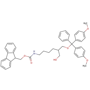 1-O-DMT-2-(N-FMOC-氨基丁基)-丙二醇；147190-32-7；(9H-Fluoren-9-yl)methyl (6-(bis(4-methoxyphenyl)(phenyl)methoxy)-5-(hydroxymethyl)hexyl)carbamate