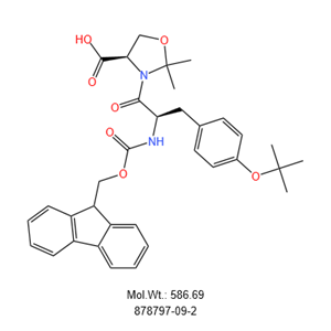 (4S)-3-[(2S)-3-[4-(叔丁氧基)苯基]-2-[[芴甲氧羰基]氨基]-1-氧代丙基]-2,2-二甲基-4-惡唑烷羧酸 878797-09-2