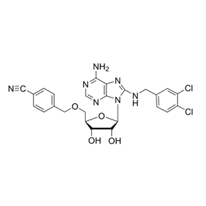 4-((((2R,3S,4R,5R)-5-(6-氨基-8-(3,4-二氯芐基)氨基)-9H-嘌呤-9-基)-3,4-二羥四氫呋喃-2-基)甲氧基)甲基)苯甲腈