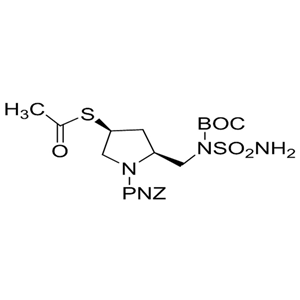 ?(2S,4S)-4-乙酰硫基-2-[[N-氨基磺?；?N-(叔丁氧羰基)氨基]甲基]吡咯烷-1-甲酸對(duì)硝基芐酯